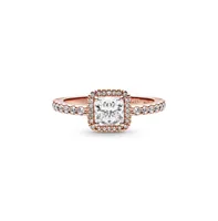 Pandora Cubic Zirconia Timeless Square Sparkle Halo Ring