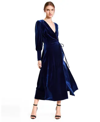 Belle & Bloom Current Mood Velvet Wrap Dress