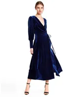 Belle & Bloom Current Mood Velvet Wrap Dress