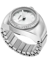 Fossil Women's Watch Ring Two-Hand Silver-Tone Stainless Steel 15mm