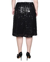 Ny Collection Plus Knee Length Sequined Skirt