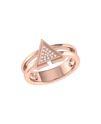LuvMyJewelry On Point Triangle Design Sterling Silver Diamond Women Ring