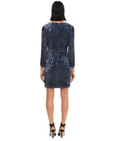 Donna Morgan Women's Sequined Velvet Mini Dress