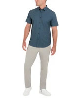 Kenneth Cole Men's Short-Sleeve Patterned Sport Shirt