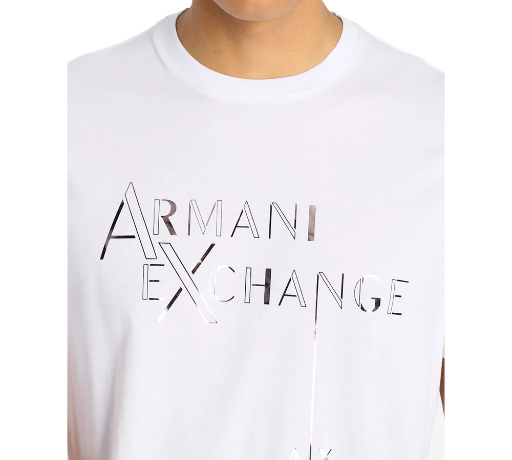 A|X Armani Exchange Men's Regular-Fit Cotton Jersey Monochromatic Logo T-Shirt