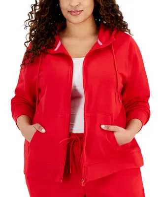 Id Ideology Plus Size Fleece Full-Zip Jacket, Created for Macy's