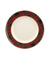 Christmas Tree Tartan Dinner Plate, Set of 4