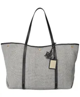 Lauren Ralph Lauren Emerie Canvas and Leather Extra Large Tote