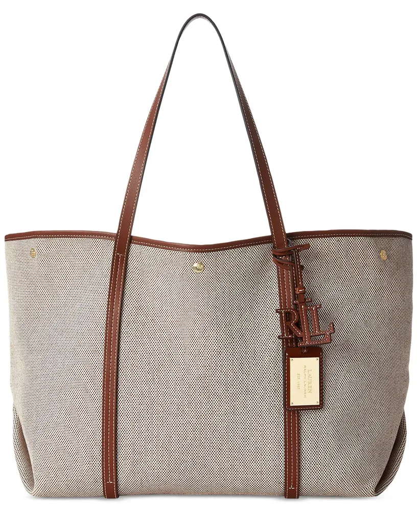 Lauren Ralph Lauren Emerie Canvas and Leather Extra Large Tote