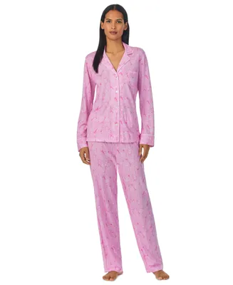 Lauren Ralph Lauren Women's 2-Pc. Printed Fleece Packaged Pajamas