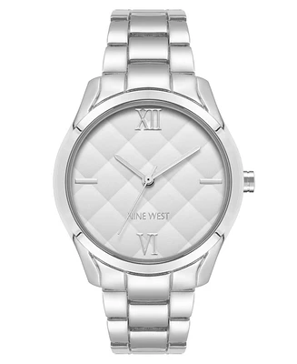 Nine West Women's Quartz Silver-Tone Alloy Link Bracelet Watch, 36mm - Silver