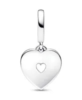 Pandora Mixed Stone Pearlescent White Heart Double Dangle Charm