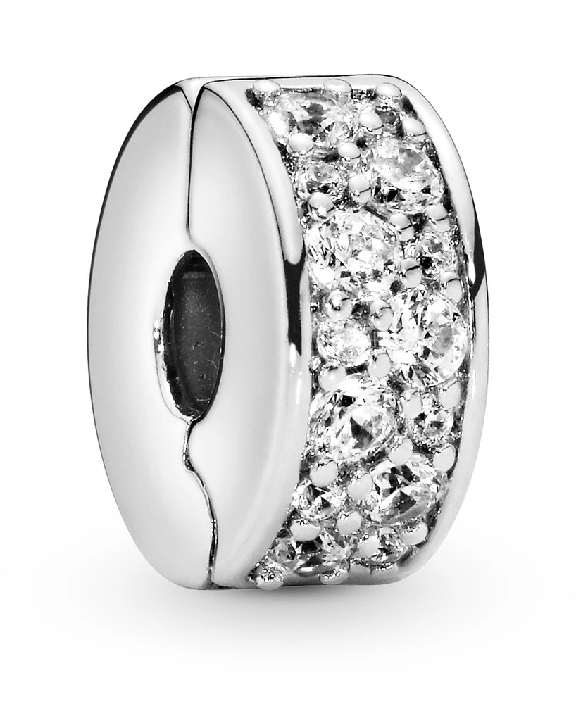 Pandora Cubic Zirconia Pave Fixed Clip Charm