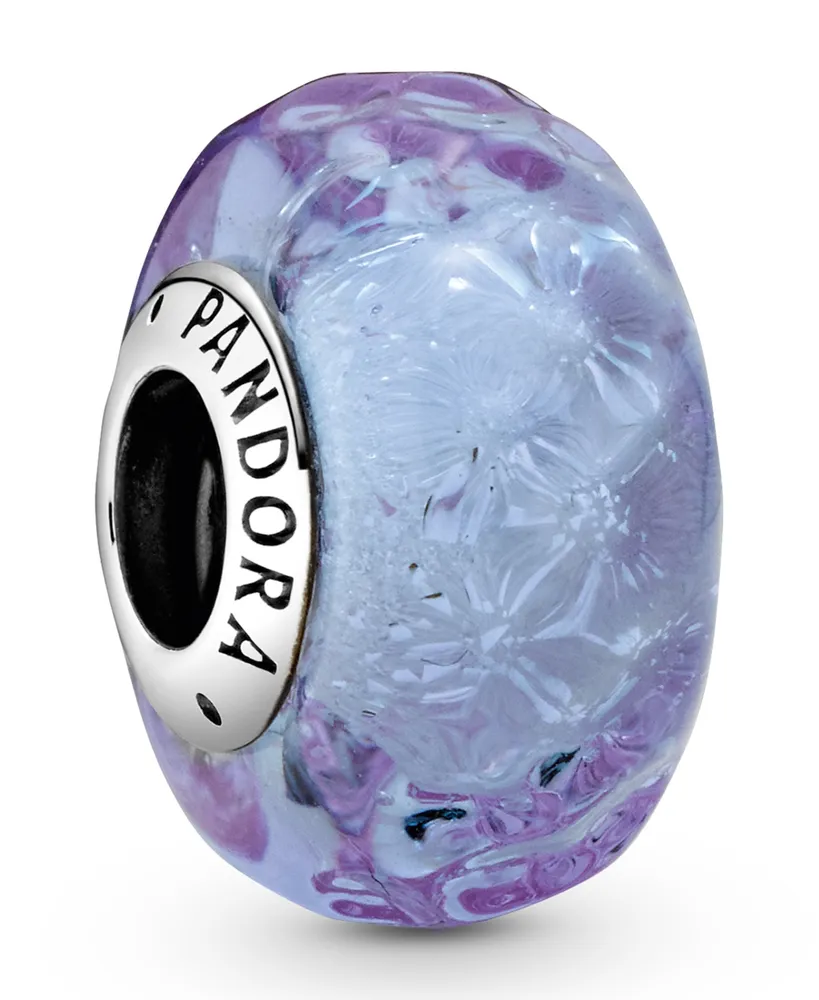 Pandora Sterling Silver Wavy Lavender Murano Glass Charm