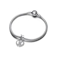 Pandora Cubic Zirconia Friends Splitable Heart Dangle Charm