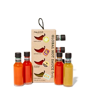 Thoughtfully Gourmet, Hot Sauces To Go: Global Edition Gift Set, Set of 4