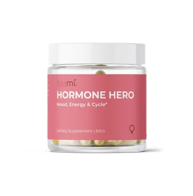 Teami Hormone Hero Supplement - Pms Relief, Energy, Better Mood - 3.2 Oz, 60 Count Capsule