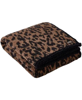 Kenneth Cole Reaction Hudson Leopard Sherpa Throw, 60" x 50"