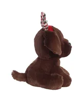 Aurora Medium Holiday Cheer Rudy Chocolate Lab Holiday Festive Plush Toy 7.5"