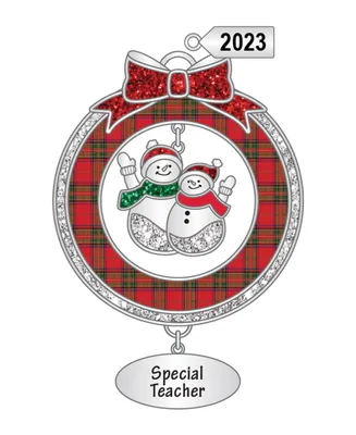 Ganz Sentiment Ornament Snowmen 'Special Teacher' with Dated 2023 Charm, 2.98"