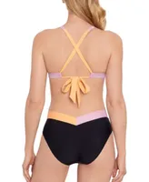 Salt Cove Juniors Contrast Trim Triangle Bikini Top Contrast Bikini Bottoms Created For Macys