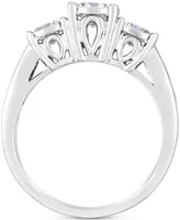 Diamond Three Stone Channel-Set Engagement Ring (1-1/2 ct. t.w.) in 14k White Gold