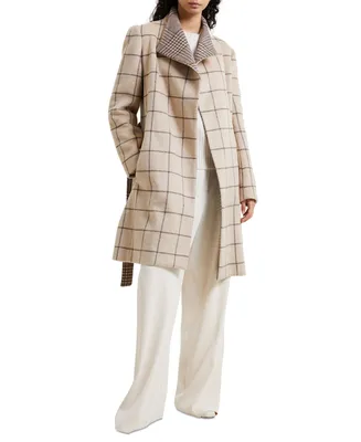 French Connection Women's Fran Plaid Belted Coat