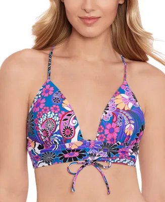 Salt + Cove Juniors' Floral-Print Tie-Back Bikini Top, Created for Macy's