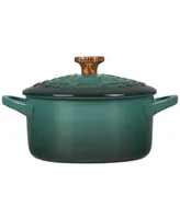 Le Creuset Stoneware Noel Mini Cocotte with Gold Star Knob, 24 oz.