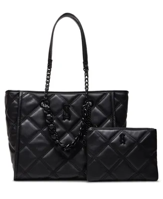 Steve Madden Katt Faux Leather Quilted Tote with Pouch