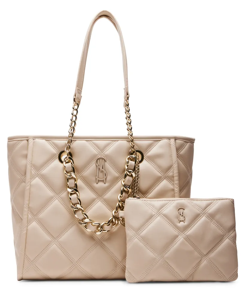 Steve Madden Katt Faux Leather Quilted Tote with Pouch