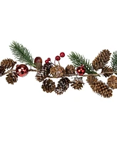 Northlight 39.5" Pine Cones and Berries Winter Foliage Christmas Twig Garland - Unlit