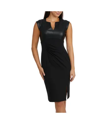 Ellen Tracy Women's Stretch Crepe Dress with a Pleated Waist Detail