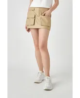 Women's Low Waisted Cargo Mini Skirt