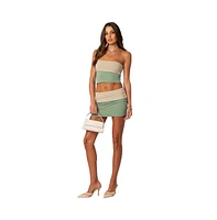 Women's Reversible fold over mini skirt