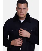 Men's Casual Jacket, Washed Black With Wool