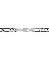 Esquire Men's Jewelry Figaro Link 22" Chain Necklace in Black Ruthenium-Plated Sterling Silver, Created for Macy's