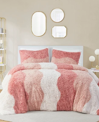 Intelligent Design Cassie Ombre Shaggy Faux Fur Piece Comforter Set