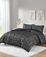 Intelligent Design Naomi Metallic Print Faux Fur 3 Piece Duvet Cover Set, Full/Queen