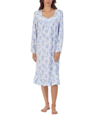 Eileen West Women's Floral Lace-Trim Waltz Nightgown