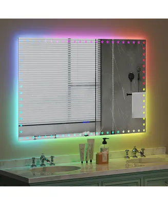 Simplie Fun 55x36 Inch Led Bathroom Mirror - Rgb Backlit & Front-Lighted