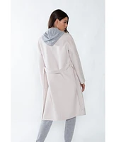 Jennie Liu Women's Cashmere Wool Double Face Overcoat with Belt