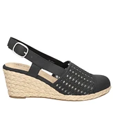 Easy Street Women's Taffy Buckle Slingback Espadrille Wedges