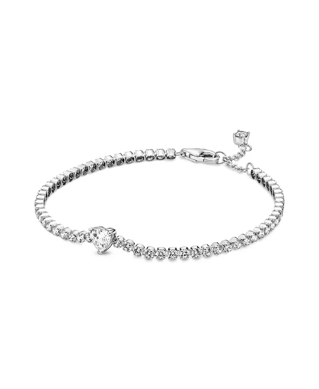 PANDORA Bracelet, Sparkling Snowflake Clasp Bangle, 14k Rose Plated - 17cm  - American Jewelry