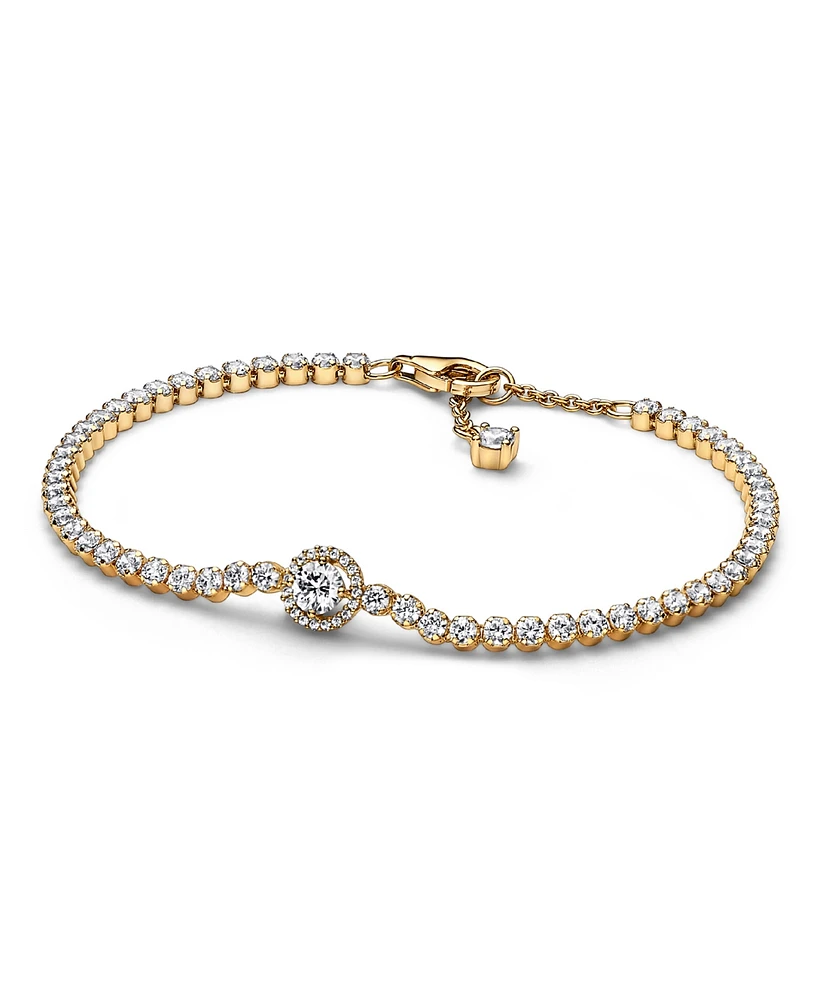 Pandora Cubic Zirconia Sparkling Halo Tennis Bracelet