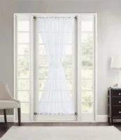 Hlc.me Sheer Voile French Door Patio Sidelight Window Treatment Curtain Panels with Tieback for Kitchen