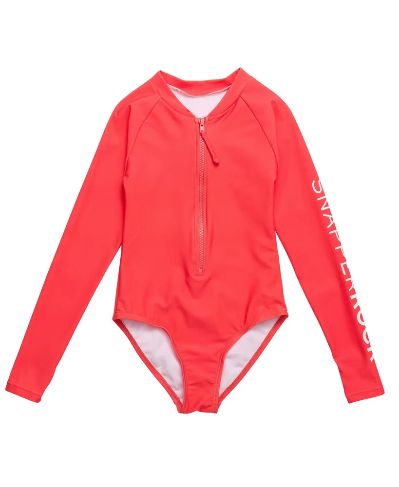 Snapper Rock Little Girls Watermelon Sustainable Ls Surf Suit