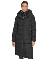 Dkny Women's Bibbed Hooded Puffer Coat