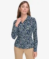 Tommy Hilfiger Women's Printed Button-Front Blouse