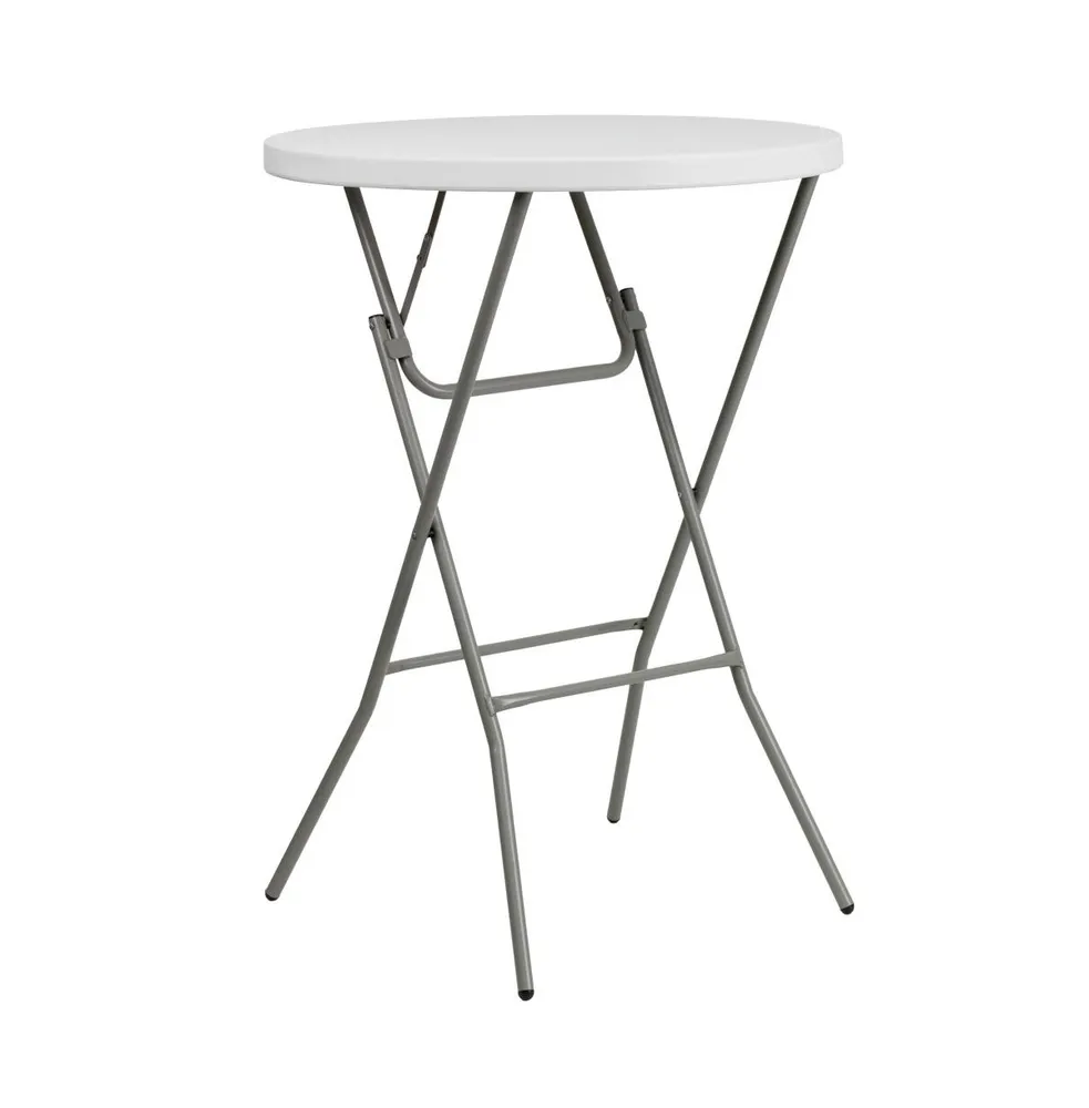 2.6-Foot Round Plastic Bar Height Folding Table